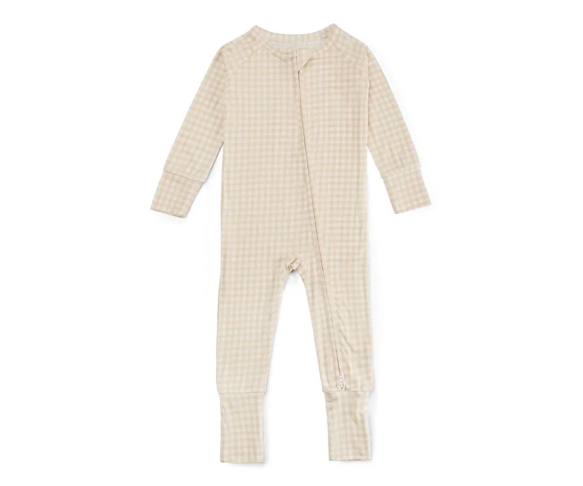 Sandstone Gingham Bamboo Sleeper by Motette