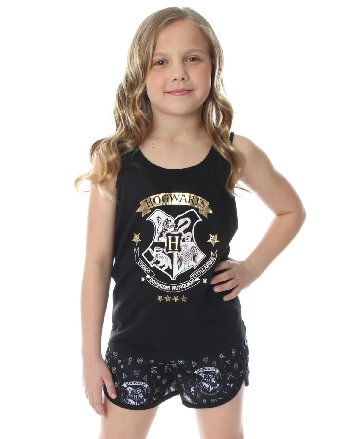 Hogwarts House Crest Racerback Tank Shorts 2PC Pajama Set by Harry Potter