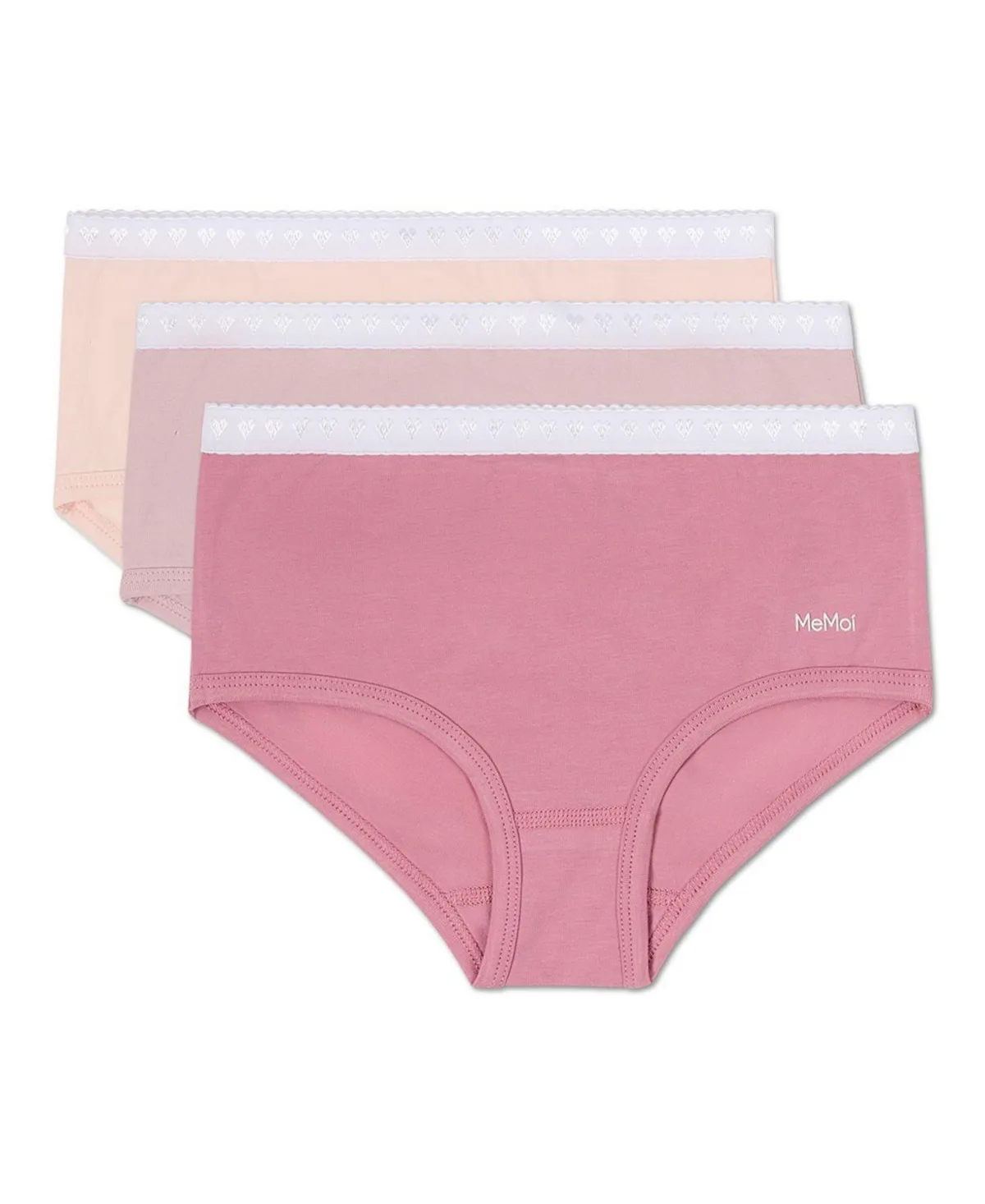 3 Pair Pack Solid Chromatic Rose Briefs by Memoi