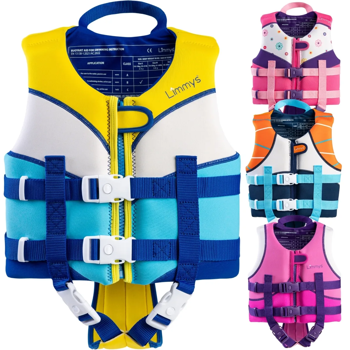 Swim Vest - Ce-Certified Foam Panel Swimming Aid, Award-Winning Design, Ykk Zip, Soft Neoprene Comfort by Limmys