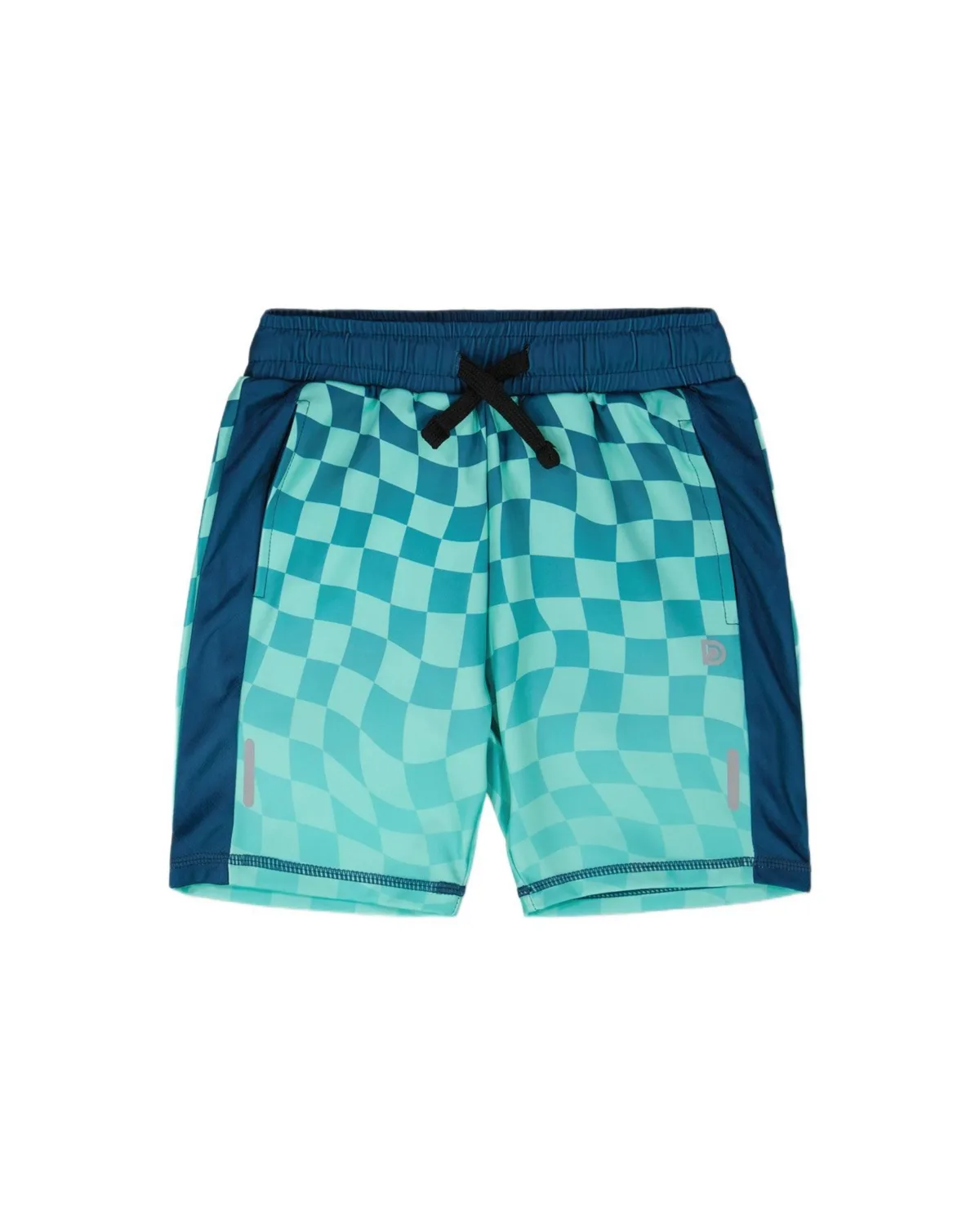 Athletic Shorts in Polyester Printed Checkerboard by Deux Par Deux