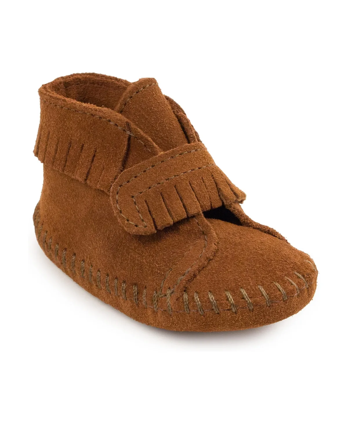 Suede Front Strap Booties by Minnetonka