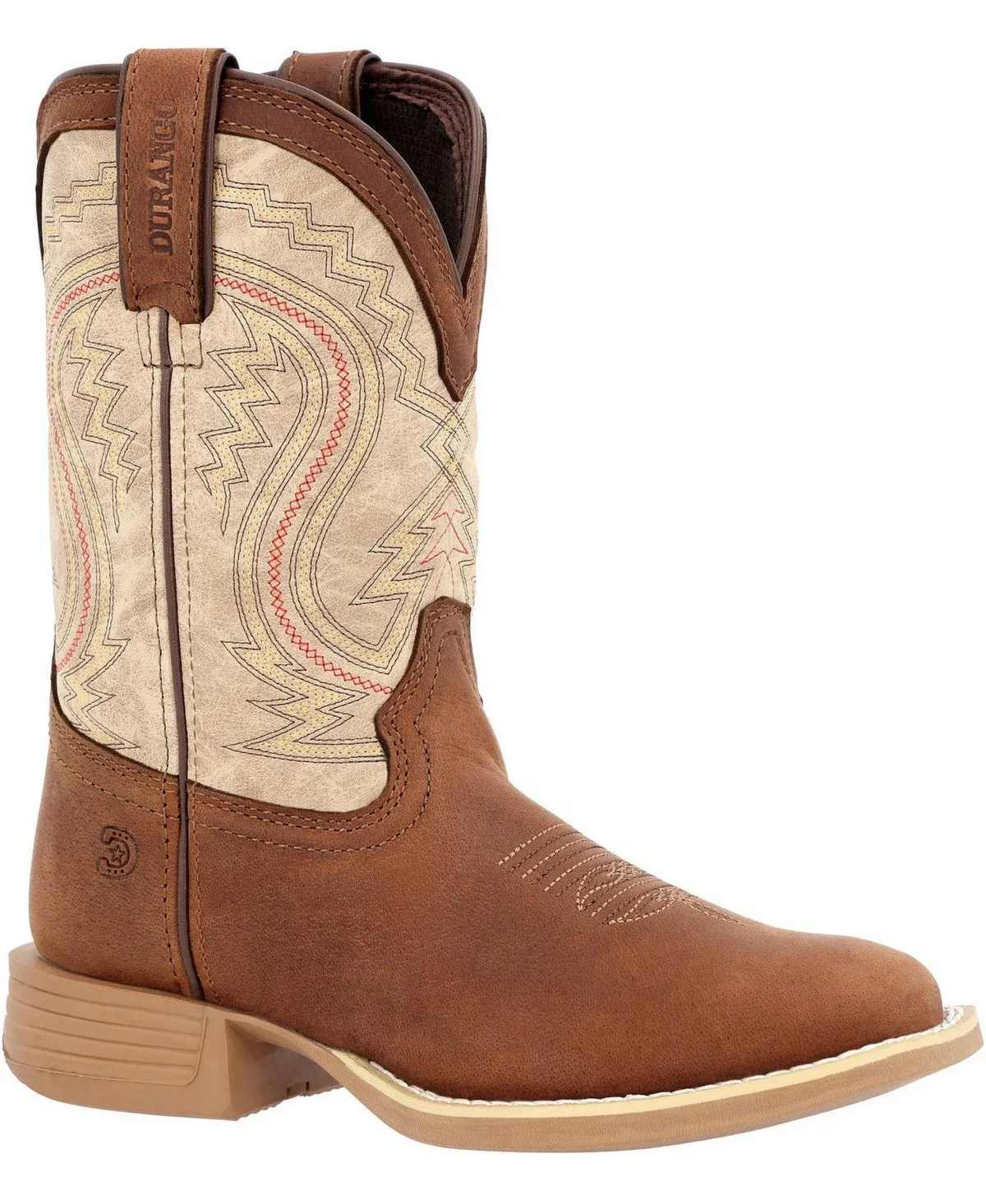 Lil' Rebel Pro Coffee and Bone Western Boot by Durango
