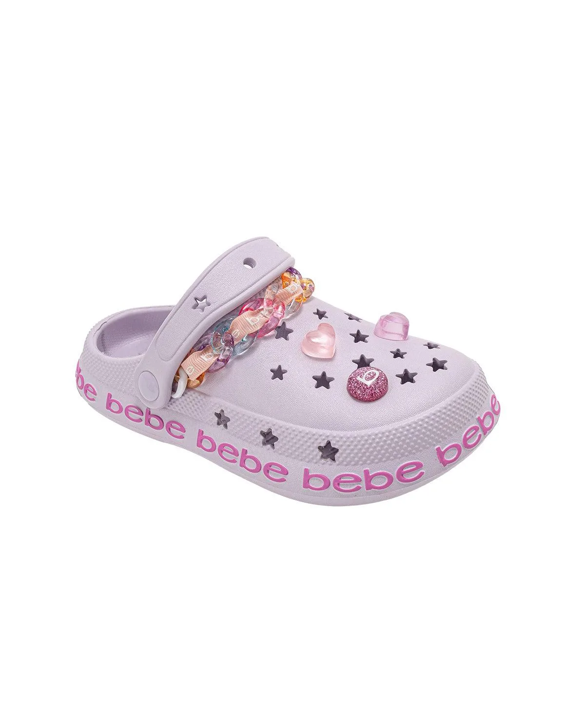 Eva Clog with Chain with Logo Grosgrain Ribbon and Charms by Bebe