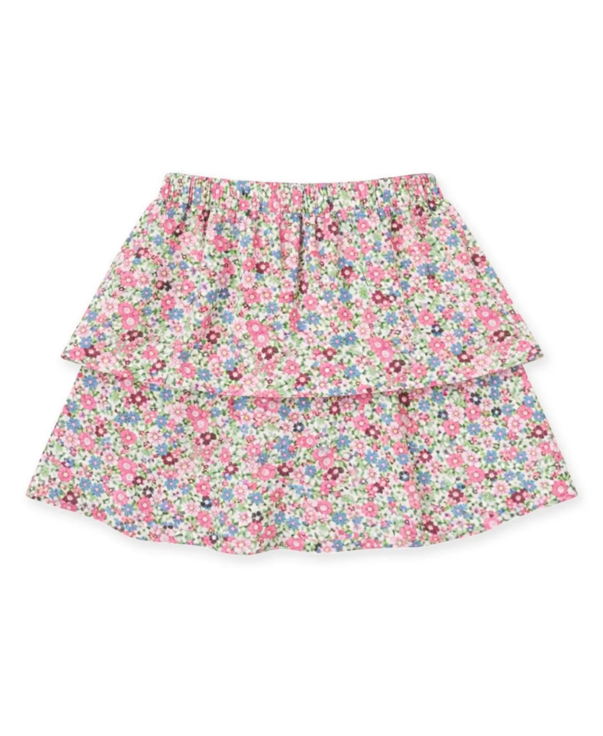 ( 4 to 6x ) Floral Knit Skirt - Ivory, Pink Multi Floral by Florence Eiseman