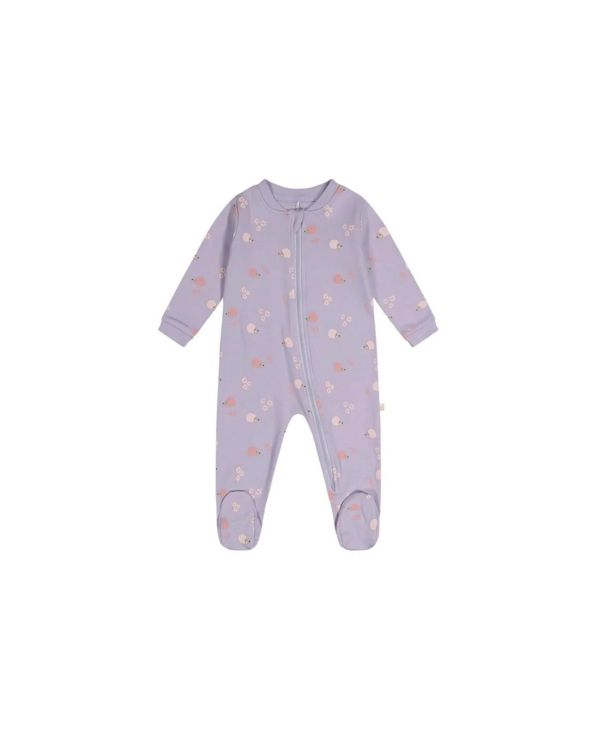 Cotton One Piece Pajama Purple Hedgehog Print by Deux Par Deux