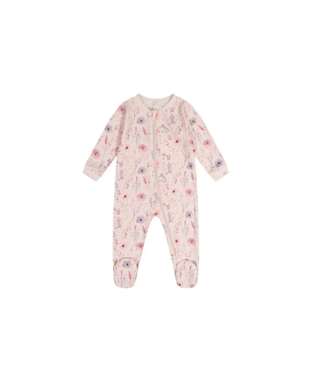 Cotton Floral Print One Piece Pajama by Deux Par Deux
