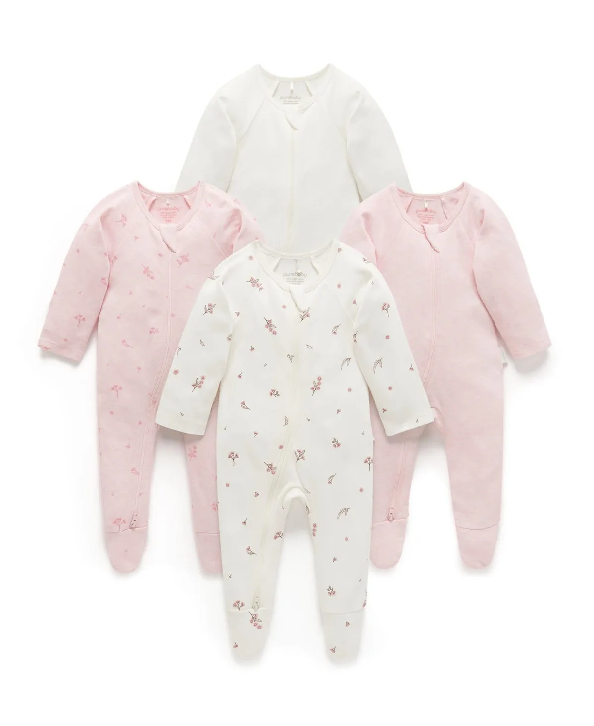 Zip Coverall 4 Pack by Purebaby