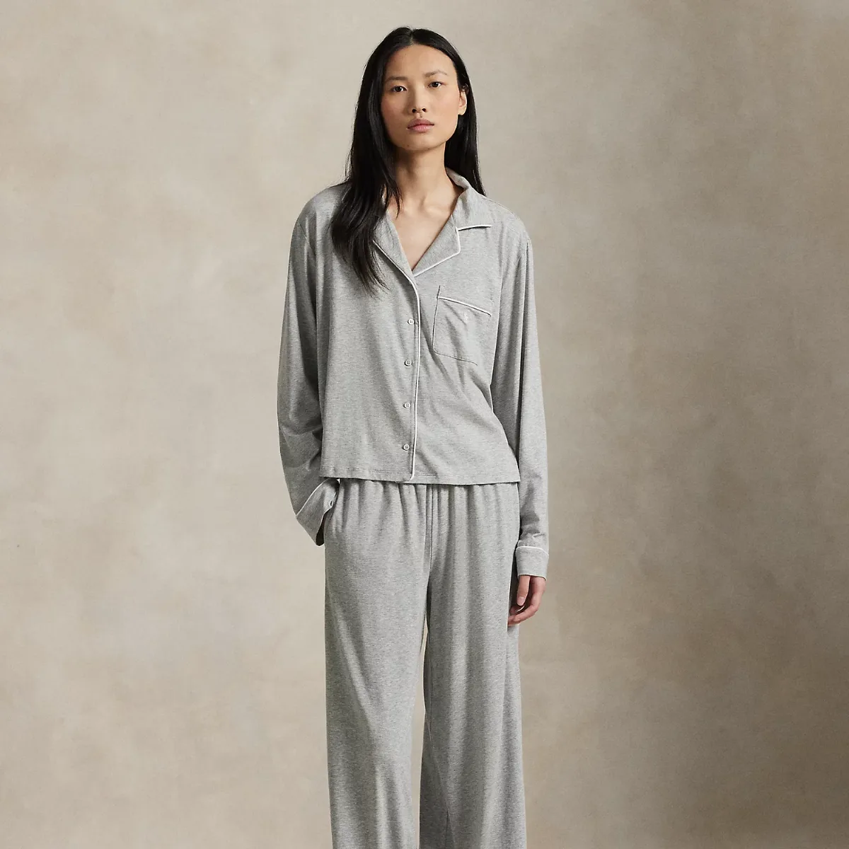Piped Jersey Short-Sleeve Pyjama Set by Polo Ralph Lauren
