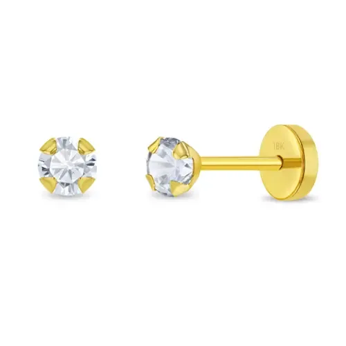 18k Prong CZ Earrings by In Season Jewelry