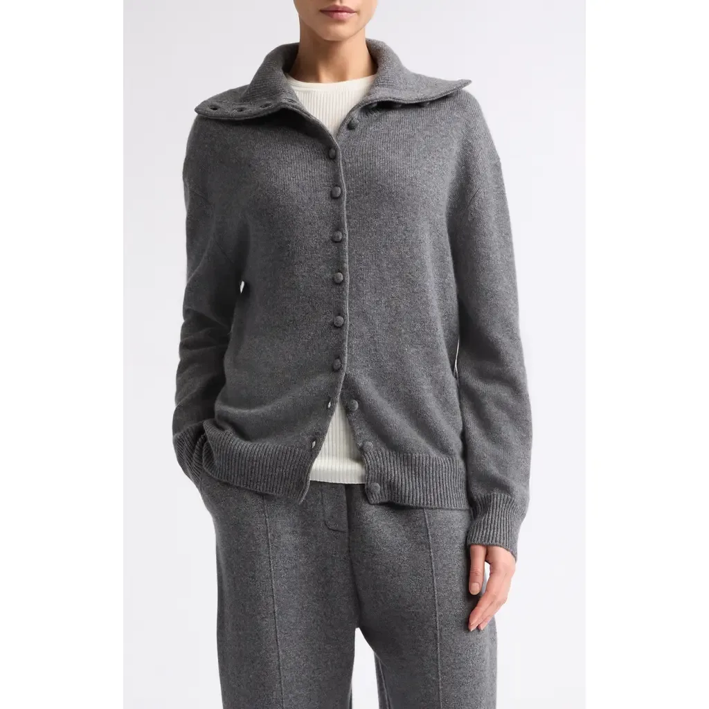 Denie Cashmere Turtleneck Cardigan by Lisa Yang