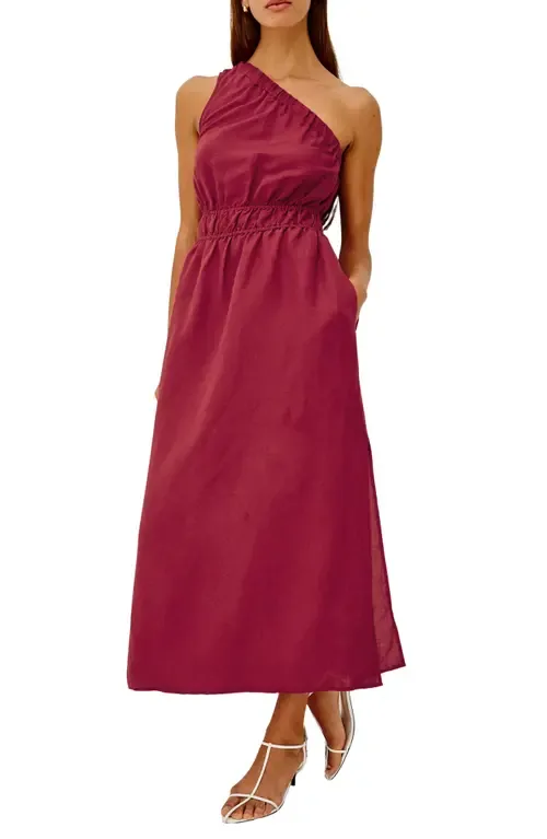 Selani One-Shoulder Fit & Flare Midi Dress by Rails