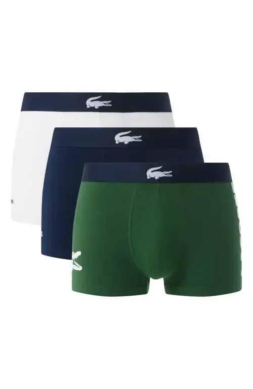 3-Pack Stretch Cotton Trunks by Lacoste