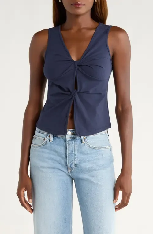 Tefi Twist Cutout Stretch Organic Cotton Tank by Reformation