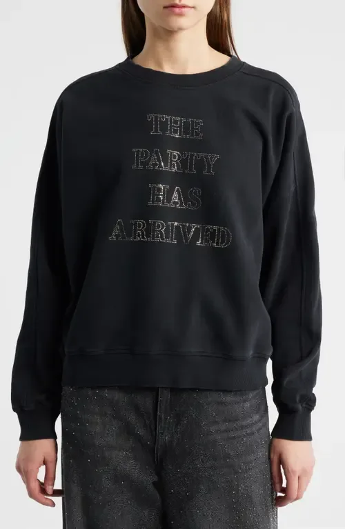 Eland Party Time Embellished Cotton Graphic Sweatshirt by BOSS Orange