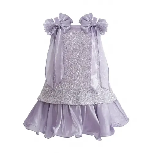 Aurielle Beaded Bow Dress by Tulleen