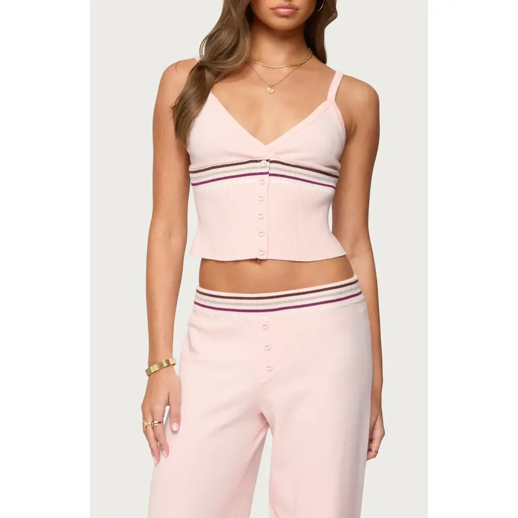 Miya Stripe Rib Tank by EDIKTED