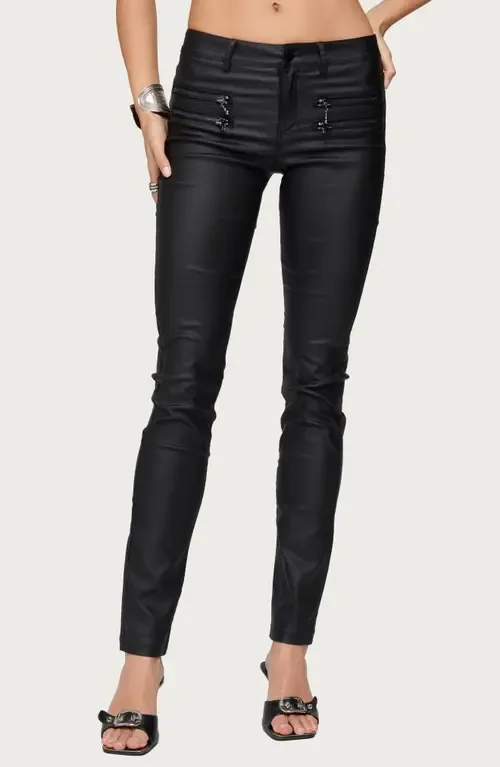 Kaede Faux Leather Skinny Pants by EDIKTED