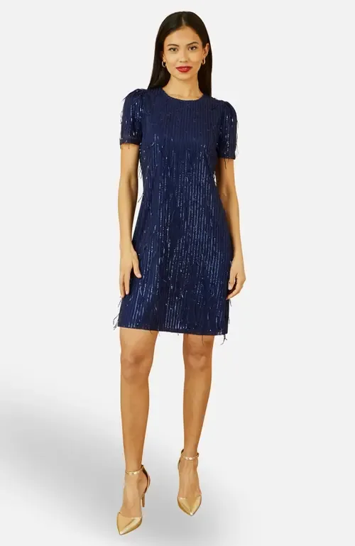 Dripping Sequin Tunic Dress