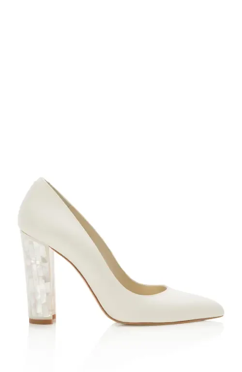 Camille Pointed Toe Pearl Heel Pump by Freya Rose
