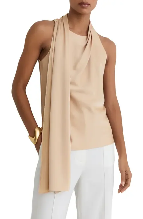 Taylor Crepe Scarf Neck Top by Reiss