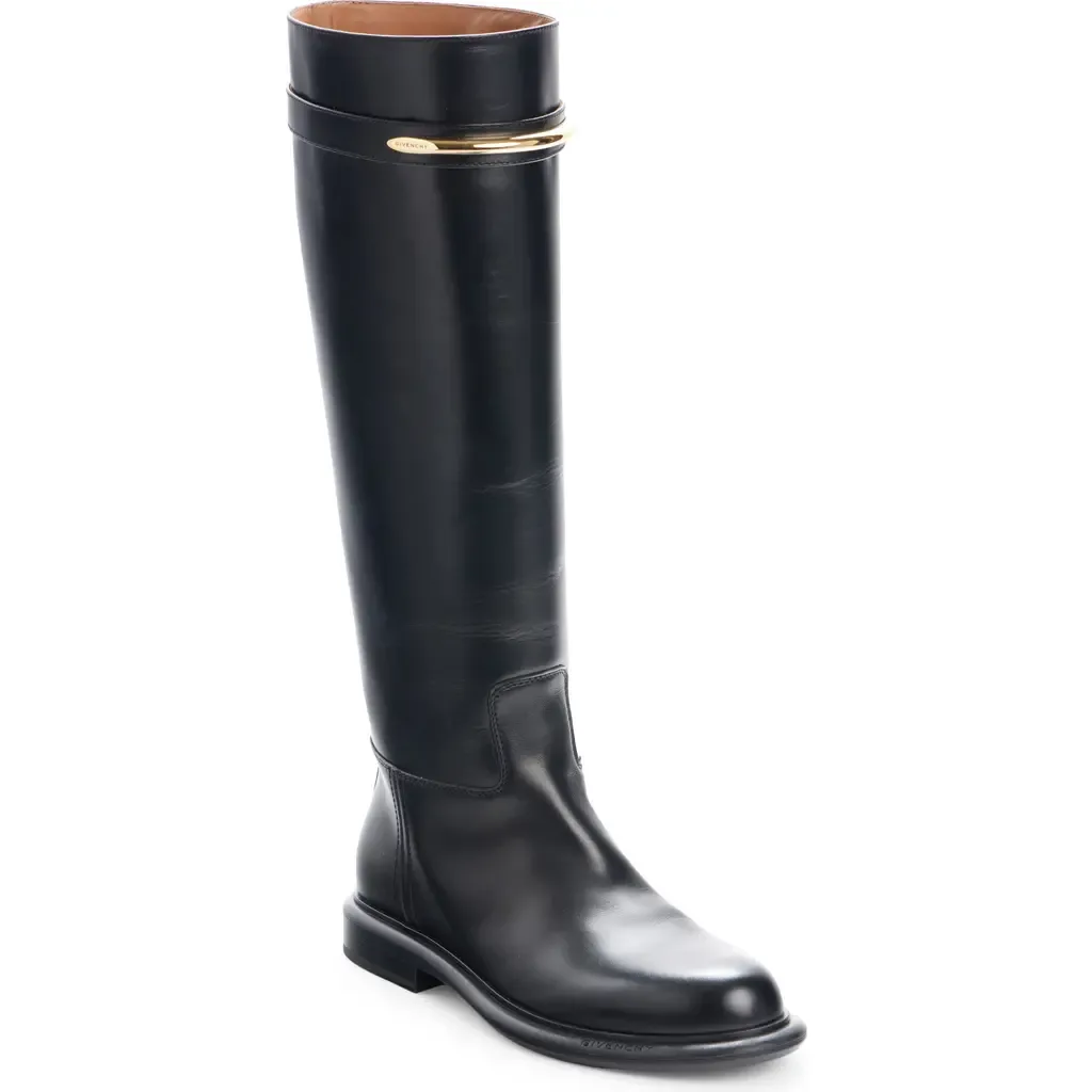Pinch Knee High Leather Boot by Givenchy
