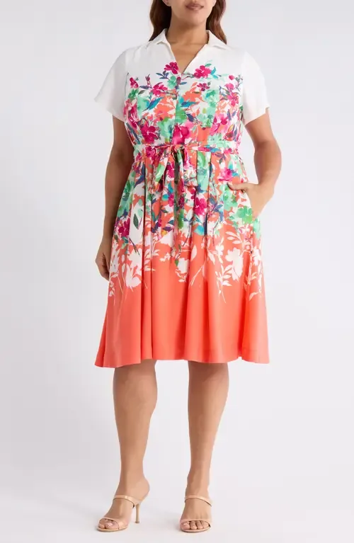 Floral Print Shirtdress by Tahari ASL