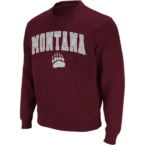 Colosseum Maroon Montana Grizzlies Arch & Logo Crew Neck Sweatshirt by COLOSSEUM