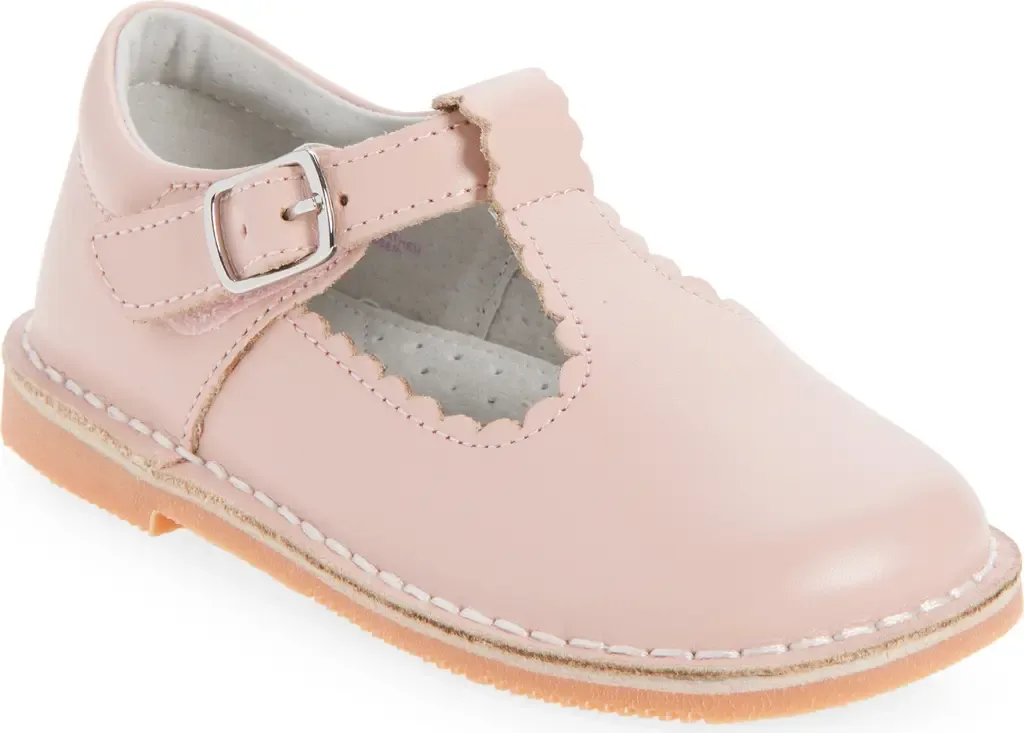 Selina Scallop T-Strap Flat by L'AMOUR