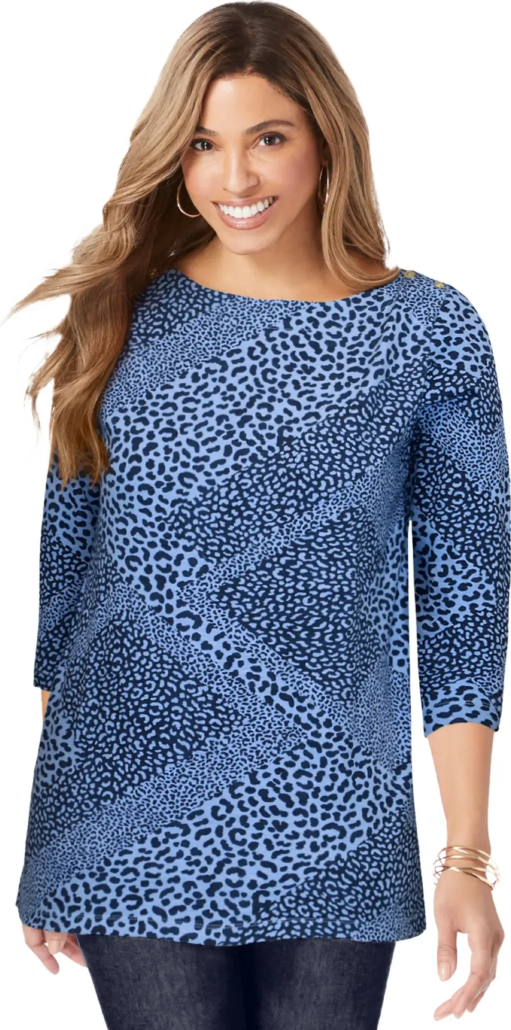 Stretch Cotton Boatneck Tunic