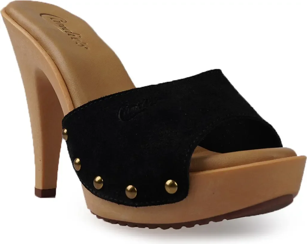 Viviana Platform Sandal in Black Suede by Candie's