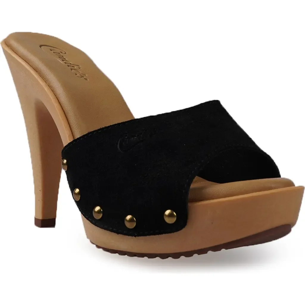 Viviana Platform Sandal in Black Suede by Candie's
