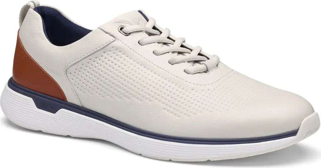 Prentiss 2 Waterproof Sneaker in White Waterproof Full Grain by Johnston & Murphy