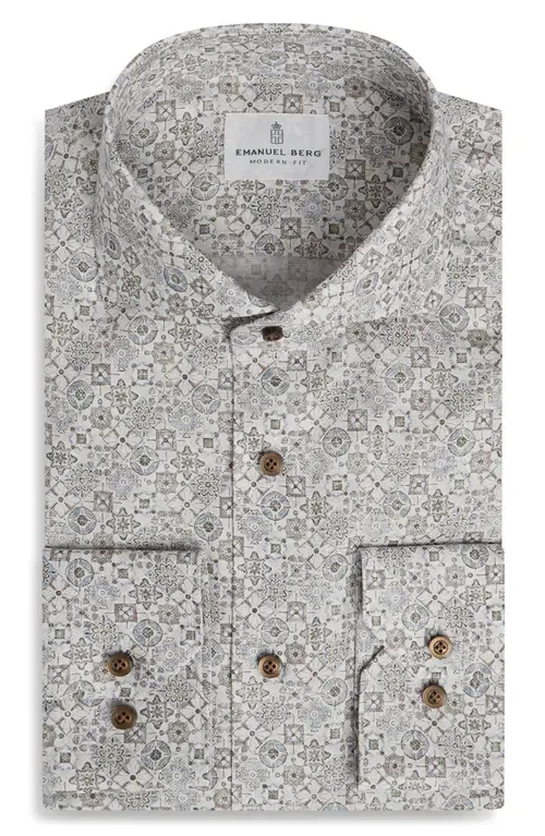 Modern Fit Dobby Cotton Dress Shirt by Emanuel Berg