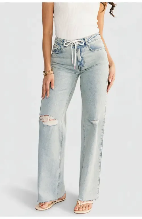 Ronda Mid Rise Ripped Jeans by Baltic Børn