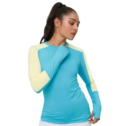 Performance Quarter Zip Long Sleeve Crew Shirt for Sun and UV Protection by BloqUV