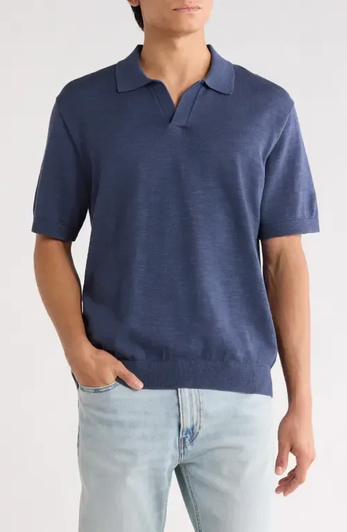 Johnny-Collar Cotton Slub Sweater Polo by Madewell
