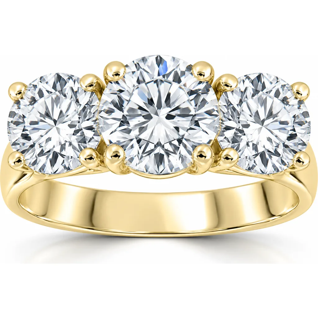 Certified 5Ct Three Stone Diamond Engagement Anniversary Ring 14k Gold Lab Grown by Bliss Diamond