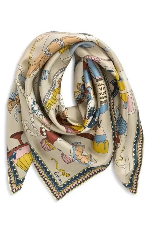 The Banquet Series Square Silk Scarf by Echo