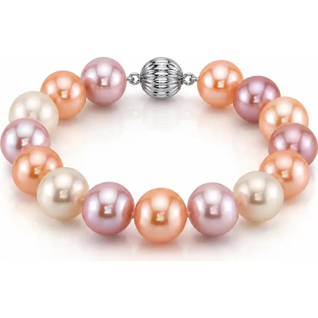 11-12mm Multicolor Freshwater Pearl Bracelet - Premier AAAA Quality by The Pearl Source
