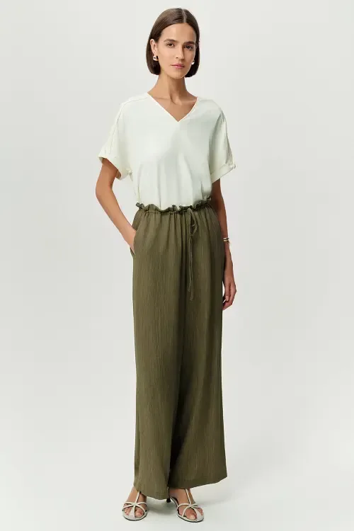 Morganne High Rise Wide Leg Woven Pants by Exquise
