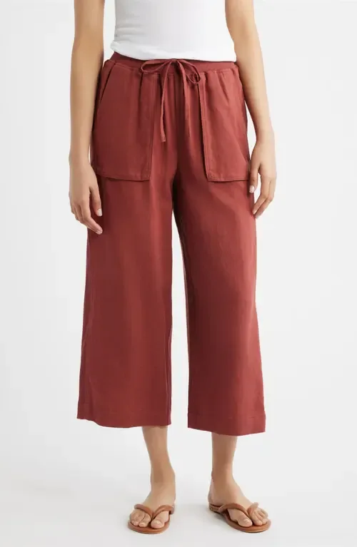 Patch Pocket Crop Drawstring Pants by CITY BLUES