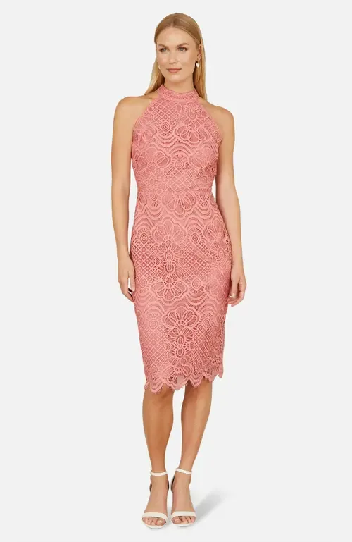 Lace Halter Neck Dress by Yumi