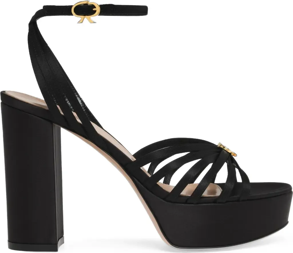 Rita Sandals in Black Fabric by Gianvito Rossi