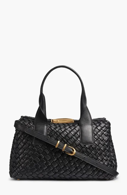 Amagansett Woven Leather Satchel by Donna Karan New York