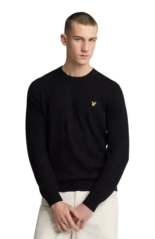 Cotton Merino Crew Neck Sweater by Lyle & Scott