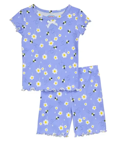 Cotton Fitted Short Pajama 2-Piece Set by Sara's Prints