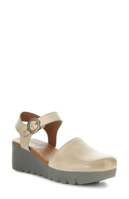Vizi Ankle Strap Platform Wedge Clog by Fly London