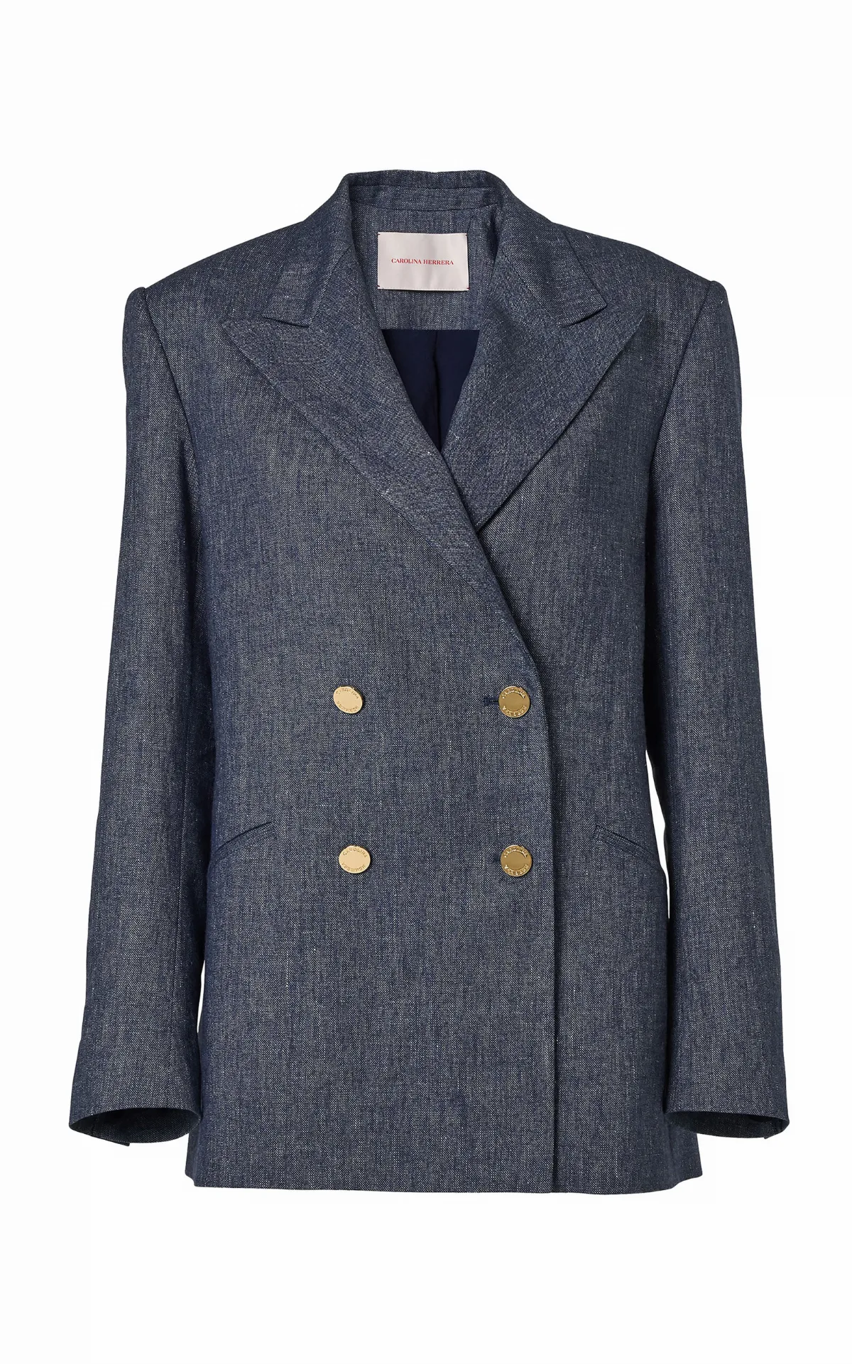 Double-Breasted Linen-Cashmere Blend Blazer