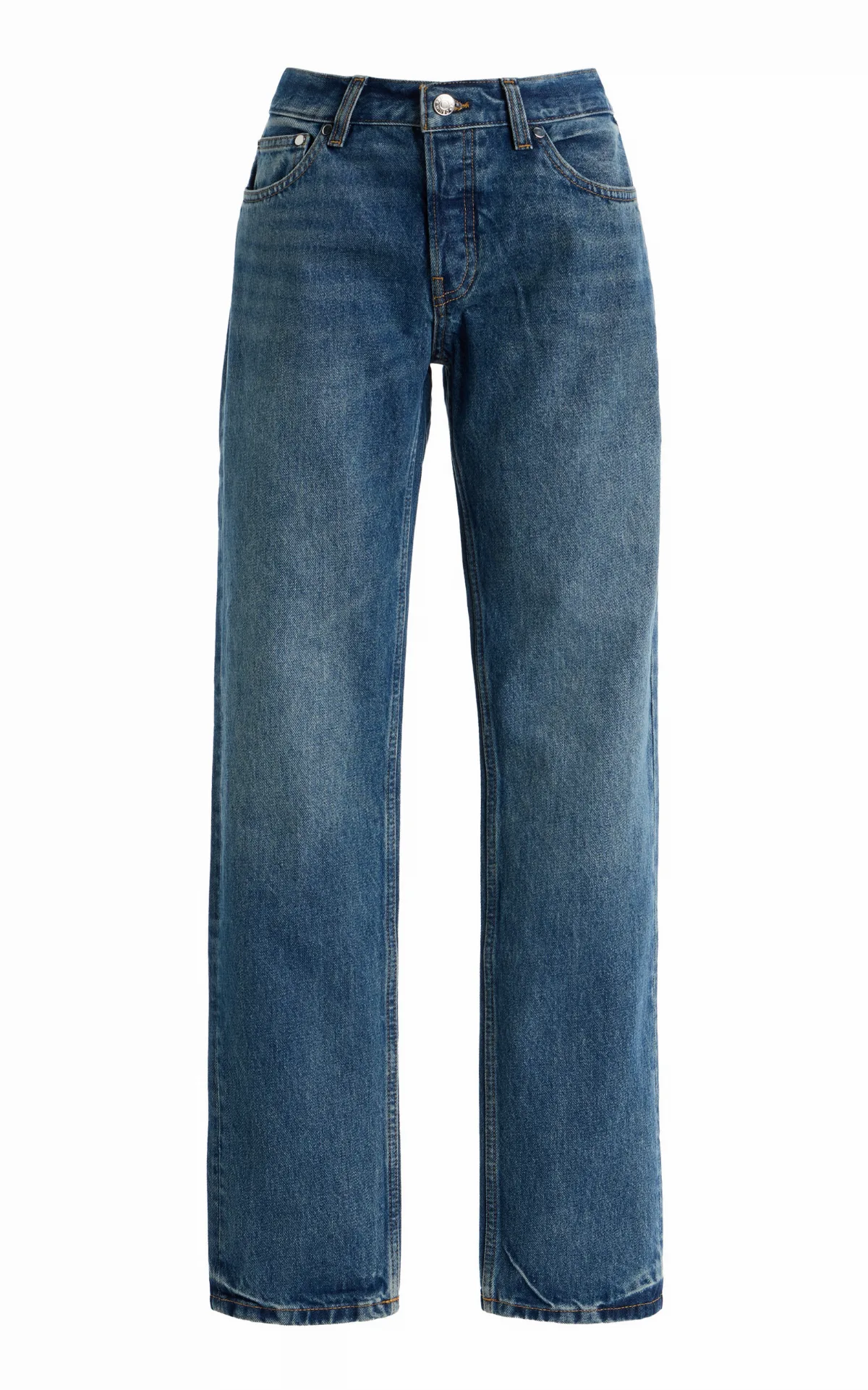 Rigid Low-Rise Straight-Leg Jeans by EB Denim